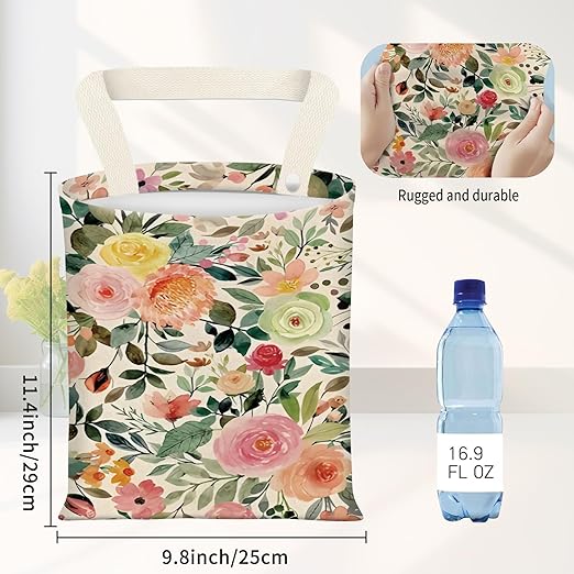ADQWIOVL Car Garbage Can, Seat Back Hanging Cute Car Trash Can Bag, Car Organizer and Storage Bag for Travelling, Outdoor Cute Colorful Flower