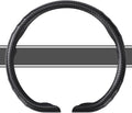West Llama Flat Bottom Car Steering Wheel Cover,D-Shaped Carbon Fiber Steering Wheel Wrap,Universal 14.5-15 Inch,Fit Cars,SUVs,Trucks(Black-D-Shaped)