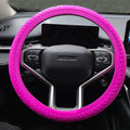 Universal Pink Steering Wheel Cover：13.5 to 15 Inches Stretchable Silicone Anti Skid Steering Wheel Protector Fit for Most Car Models Including Round D Shape or Special Shape