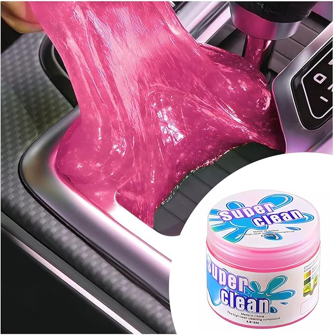 Cleaning Gel for Car, Universal Vehicle Interior Detailing Cleaning Putty Gel, Detail Cleaner Tools for Keyboard Vent PC Laptop Camera, Automotive Duster Remover Cleaner Accessories (Pink)