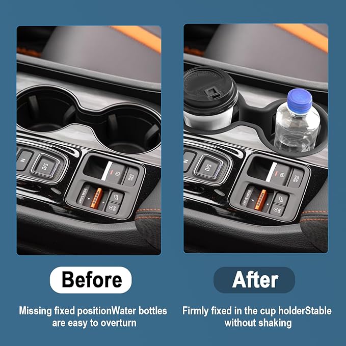 Ruiya 2023-2025 Pilot Center Console Cup Holder,for Honda Pilot Accessories TPE Material Cupholder Coaster Liner Compatible with 2023 2024 2025 Honda PilotLX/Sport/EX-L/TrailSport/Touring/Elite