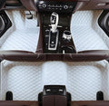 Customize Car Floor Mats for 99% Sedan SUV Sports Car All Weather Leather Full Coverage Waterproof Non-Slip Vehicle Lining Pads (White)