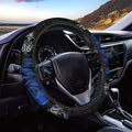 AFPANQZ Car Steering Wheel Covers Universal 15 inch Fit Almost Car Blue Rose Steering Wheel Covers Comfortable Soft Sweat Absorbing Steering Wheel Stretch-on Protector Cover Auto Decoration