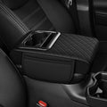 Center Console Cover Fit for RAV4 Faux Leather Car Armrest Cushion with Storage Bags, Cup Holder ＆ Phone Storage Multifunctional Middle Console Cover(Black)