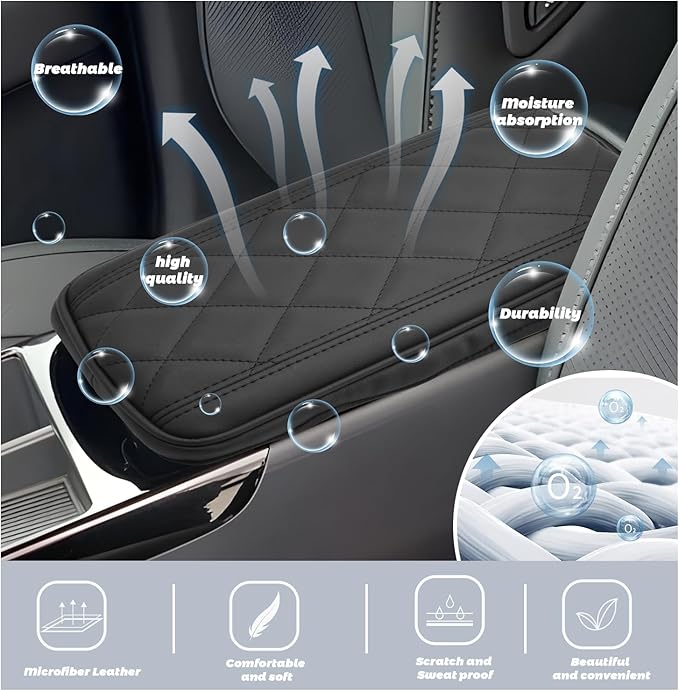 SHAOHAO for 2025 2026 Hyundai Tucson Center Console Cover for 2025 2026 Hyundai Tucson Accessories Tucson (Limited, Hybrid) Car Armrest Cover Tucson Anti Scratch Elbow Arm Rest Comfort Protector Pad