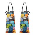 ALAZA Hanging Car Trash Bags Garbage Bag Trash Can for Back Seat Small Colorful Cat Vintage Washable Storage Bag Retractable 2 Pack