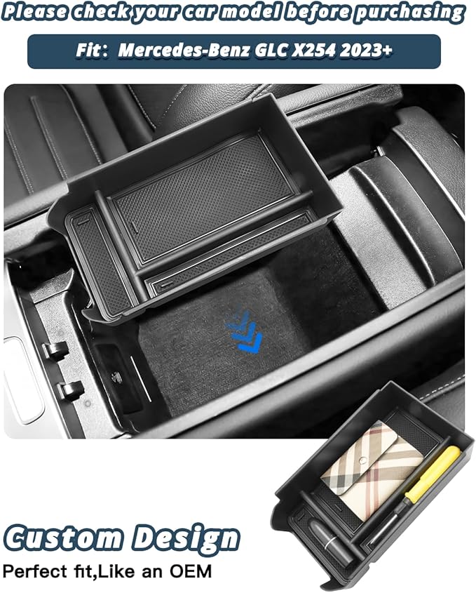 Ruiya 2023-2025 2026 GLC 300 Center Console Organizer for Mercedes GLC 300 Accessories Middle Console Organizer Compatible with 2023 2024 2025 2026 Mercedes GLC Class X254 Coupe & SUV