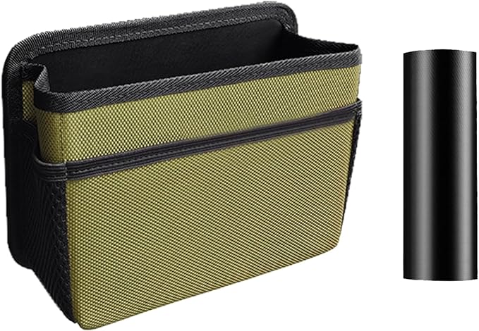 Car Trash Can, Foldable Mini Vehicle Trash Bin Garbage Organizer Holder, Waterproof Hanging Mini Auto Dustbin Accessories Storage Container for Vans, SUVs (military green)