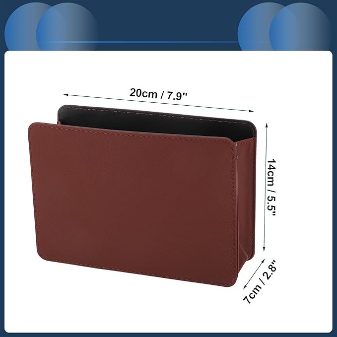 Car Trash Can Car Door Back Seats 7.9" Length 2.8" Width 5.5" Height Auto Trash Bin Faux Leather Wine Red Hanging
