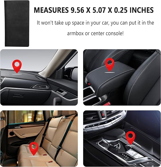 Car Registration and Insurance Holder,PU Leather Car Glove Box Organizer Car Document Holder for ID,Driver's License (Black)