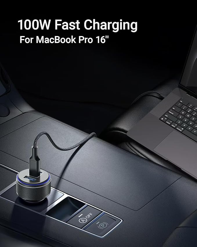 USB-C Car Charger for iPhone 17, 167.5W Max 3-Port Type-C Fast Charging Cigarette Lighter,Charger Adapter for iPhone 17/16/15/14/13,Samsung S24/S23/S22,Pixel,iPad Air,AirPods,Android