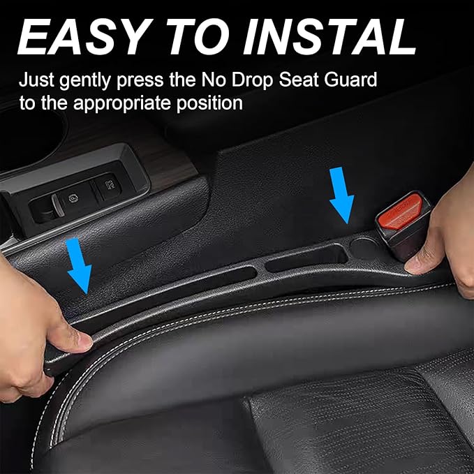 Car Seat Gap Filler Set of 2, Multifunctional Seat Side Gap Seam Filler Organizer with Phone Holder, Universal Fit Fill The Gap Between Seat & Console for Car, SUV, Truck