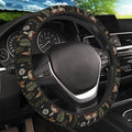 Vintage Mushroom Dragonfly Flower Steering Wheel Cover, Non-Slip Breathable Neoprene Steering Wheel Covers, Women Car Accessories Universal 15 Inch Fit Auto, Suvs, Truck