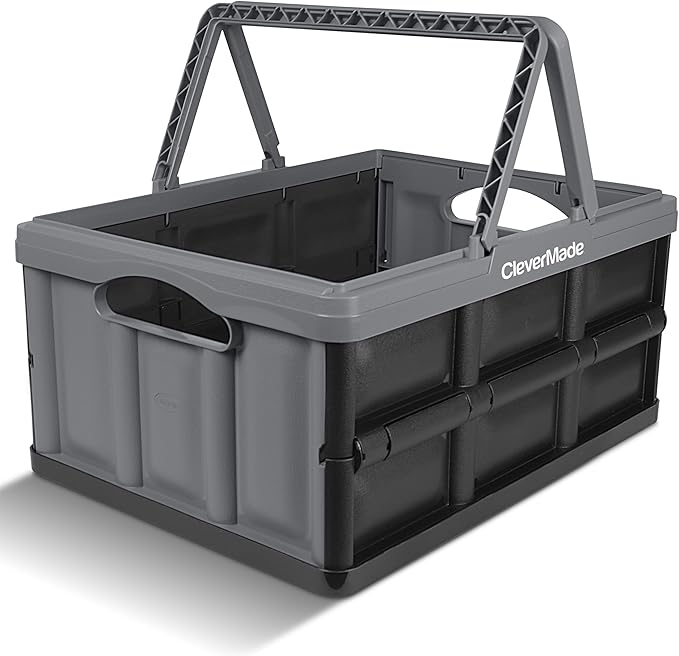 CleverMade Collapsible Basket (100% Recycled) - 32L - Stone