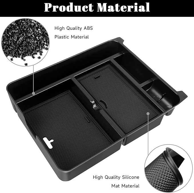 PeakPurit 2PCS Center Console Organizer Compatible with Honda 2023 2024 2025 Pilot & 2024-2026 Passport & 2024 2025 Ridgeline Accessories Hidden Box Organizer