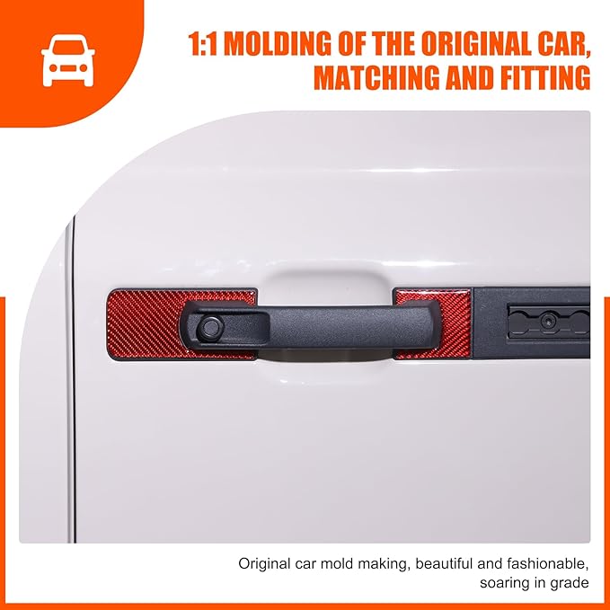 Tumukiw 12PCS Car Door Handle Scratch Protectors Compatible with INEOS Grenadier 2020-2024 Accessories, Soft Carbon Fiber Car Door Handle Panel Sticker Exterior Decoration (Red)