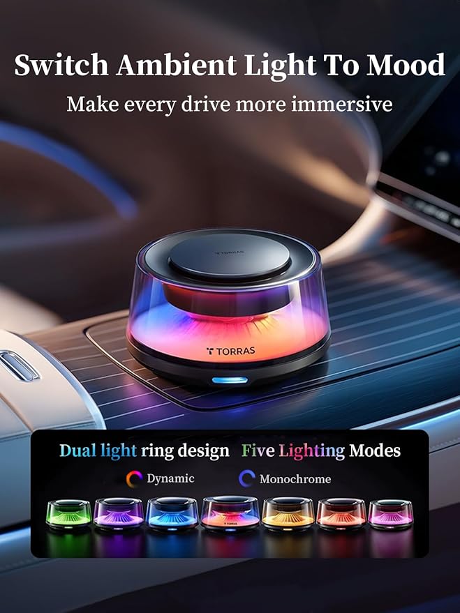 TORRAS Smart Car Air Fresheners, The First APP Control Car Freshener, Premium Scenic Fragrance, Auto ON/OFF, Cherry Blossom & White Musk, 2 Packs Lasts for 5 months, CF20 Pro Automotive Diffuser