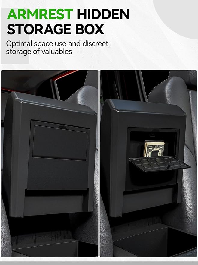 6PCS Center Console Organizer Tray for 2024 2025 Toyota Tacoma Accessories, Armrest Hidden Storage Box, Rear and Console Cup Holder Glove and Armrest Storage Box with Insert Divider for Toyota Tacoma