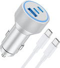 for iPhone 17/16/15 Pro Max Car Charger, 67W 3-Port Fast USB C Car Charger Power Cigarette Lighter Adapter with 3FT USB C to C Cable for iPhone 17/17 Pro/Air/17e/16/15 Pro Max/Plus/16e, iPad