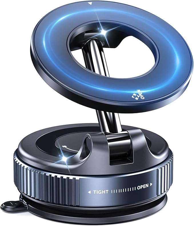 Jkoailiwi 360 Adjustable Vacuum Magnetic Phone Holder for Car, 118LBS Nano Gel Suction Cup Phone Mount, Universal 360 Dashboard Phone Holders for Your Car for Magsafe iPhone 17 16 Air Pro Max