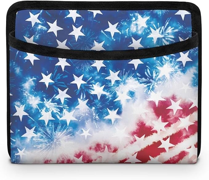 Renewold Fashion American Flag Car Side Pocket Organizer Small Pocket Bag Phone Coin Sunglasses Holder Storage Tray for Car Back Front Seat Door Window Console Universal Car Organizer Pouch