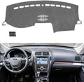 TUCAREST Dash Cover Fit for 2011 2012 2013 2014 2015 2016 2017 2018 2019 Fo-rd Explorer Nonslip Car Dash Board Mat Sunshade No-Glare and Slip Pad Carpet Sunshield Protector Flannel Grey