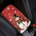Christmas Snowman Arm Rest Cover Car Protector Car Armrest Cushion Vehicle Armrest Cover Accessories Protect from Pet Claws Auto Center Cover Universal Fit