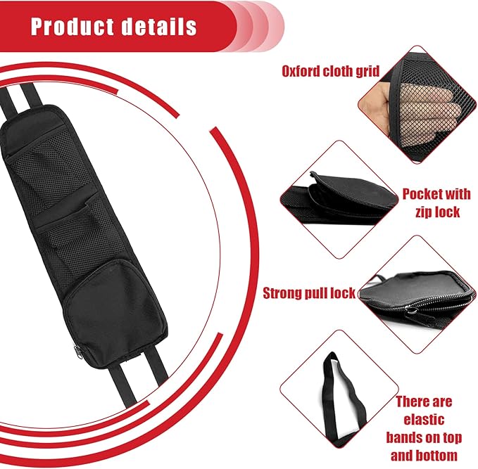QUICTO Car Seat Storage Hanging Bag, Multi-Pocket Seat Side Organizer, Car Multifunctional Storage Mesh Net Pocket, Can Hold Mobile Phone, Wallet, Glasses, Suitable for Cars, SUVs, Trucks