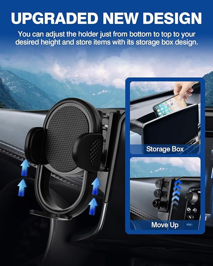 Autorder Custom Fit for Car Phone Holder 2019-2022 Toyota C-HR CHR Accessories Phone Mount with Dash Organizer 8" Screen Cell Phone Automobile Cradles Hands-Free 360 Degree Rotation