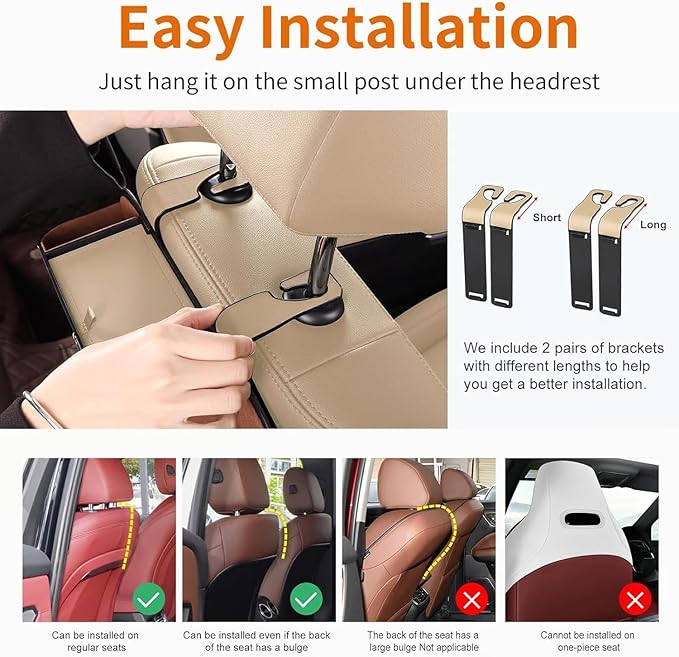 3-In-1 Car Backseat Organizer, 2026 New Multifunctional Car Seat Back Storage Box with Hooks and Phone Holder, Car Cup Holder Organizer for Hold Phone, Snacks, Drinks, Handbag (Red)