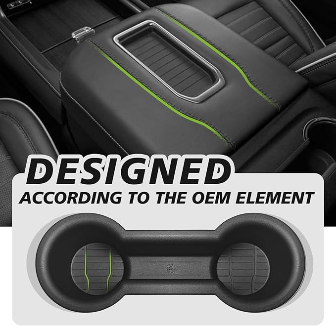 Muslogy Dashboard Storage Box & Cup Holder Inserts Compatible with 2021-2024 GMC Yukon Chevy Tahoe Suburban Accessories Front & Rear Drink Holder 2PCS & Center Console Organizer Behind Screen
