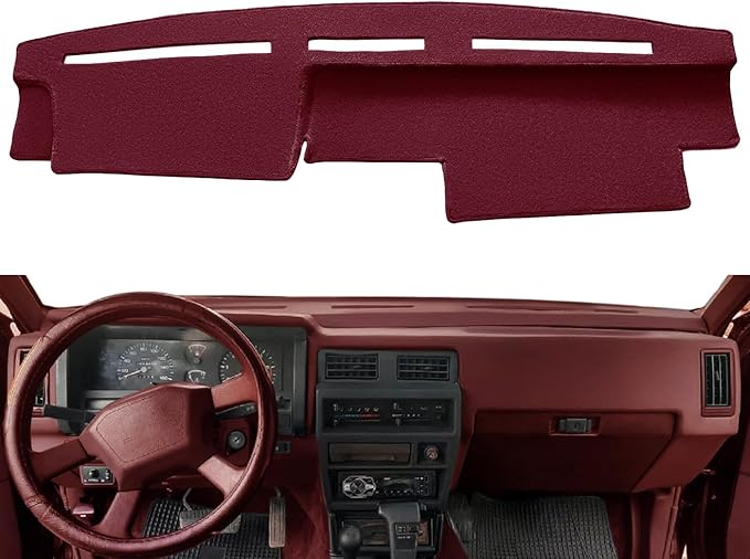 Dash Cover Mat Custom Fit for Nissan Pathfinder D21 Hardbody Pickup Truck 1986-1993, Dashboard Cover Pad Carpet Protector (Maroon) F77