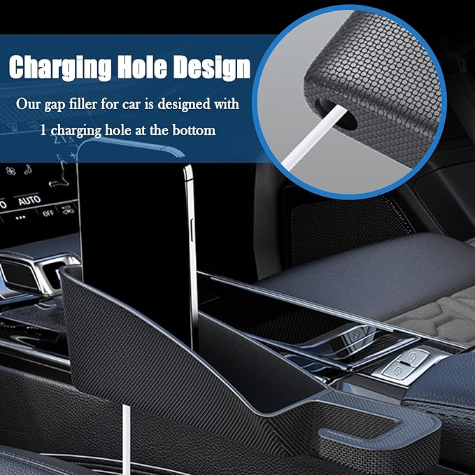 2026 Upgraded Short Car Seat Gap Filler Organizer with Storage Space,2PCS Car Seat Side Gap Filler for Storing Cell Phones,Keys,Cards,Cars Gaps Seats Fillers for Smaller Seats Gaps