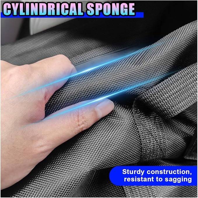 Hanging Car Trunk Organizer, Large Capacity Backseat Storage Bag with Adjustable Straps, Waterproof Collapsible Cargo Bag for Car SUV Truck (Black)