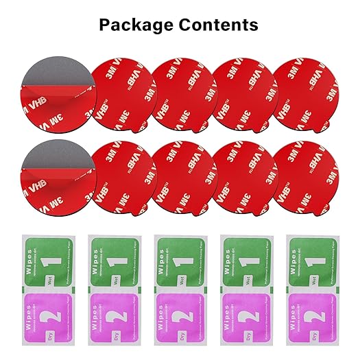 APPS2Car 10 Pack 3M Double Sided Adhesive Pads for Socket Mount Base Circle Adhesive Replacement VHB Sticky Tape for Phone Collapsible Grip & Stand Back 1.38 Inches (35mm)