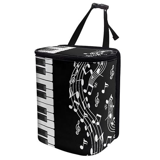 Talayituse Music Note Piano Key Print Car Trash Can with Lid, Leak Proof Auto Trash Bag Hanging Vehicle Garbage Can Multipurpose Storage Container for Back Seat Road Trip