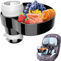 Kids Car Seat Tray, Travel Tray with Cup Holder for Toddler, Baby Car Seat Food Snack Organizer for Road Trip, Stroller snack tray travel must haves (Black 1 Pack)