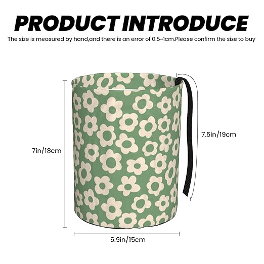 BEIANSHUO Vintage Groovy Flowers Car Trash Can Collapsible Garbage Can,Hanging Trash Bag Water Proof with Suitable for Storage for Car Interiors,Home