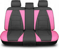 FH Group Car Seat Cover for Back Seat Pink Black Faux Leather - Universal Fit, Rear Seat Covers for Cars with Rear Split Bench, Car Seat Cushions, Car Interior Accessories for SUV, Sedan, Van