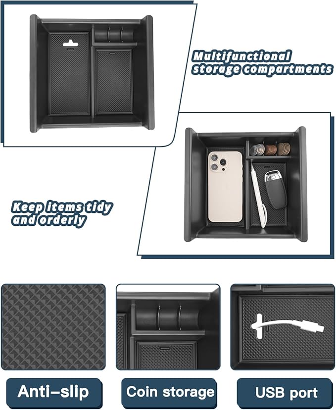 Ruiya 2014-2024 4Runner Console Organizer for Toyota 4Runner 5th Gen Accessories ABS Material Armrest Console Glove Tray Compatible with 2014-2024 Toyota 4Runner