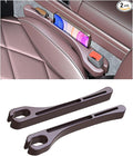 Car Seat Gap Filler, Leather Car Gap Filler Universal Fit for Most Cars and Trucks, Fill The Gap Between Seat and Consoles, Prevents Things from Falling Out, Pack of 2 PCS (Brown)