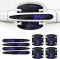 8 Pcs Car Door Handle Sticker, 3D Honeycomb Pattern Car Door Cup Protector, Universal Anti Scratches Auto Doors Handle Protective Film (Black Purple)