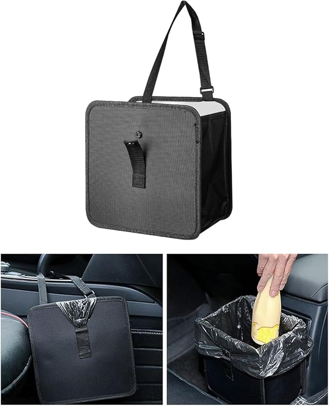 Car Trash Can, Foldable Car Trash Bag Hanging, 7L Large Capacity Waterproof Car Garbage Bag for Car Interior Keeping Tidy, Multifunctional Car Storage Bag, Car Interior Accessories (Large)