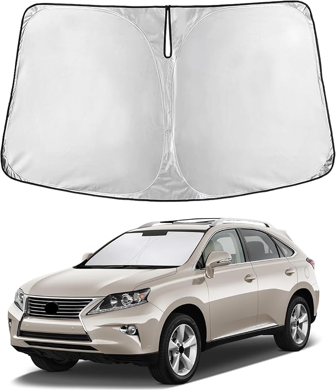EcoNour Windshield Sunshade for Lexus RX 2010–2015 | Custom Fit Front Window Sun Shade | Blocks Harmful UV Rays & Reduces Heat | Foldable Sun Visor with Storage Pouch