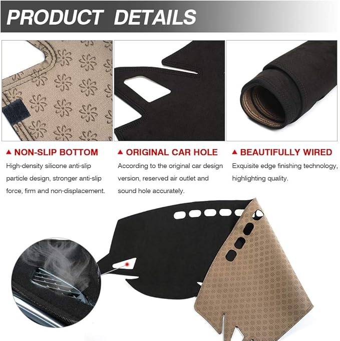 Autorder Dashboard Cover Mat for 2016-2021 Honda Civic Coupe Sedan/Hatchback Accessories Dash Cover Suede Dash Mat Sunshade Glare UV Rays Protector (Not Fit 2022 Civic)