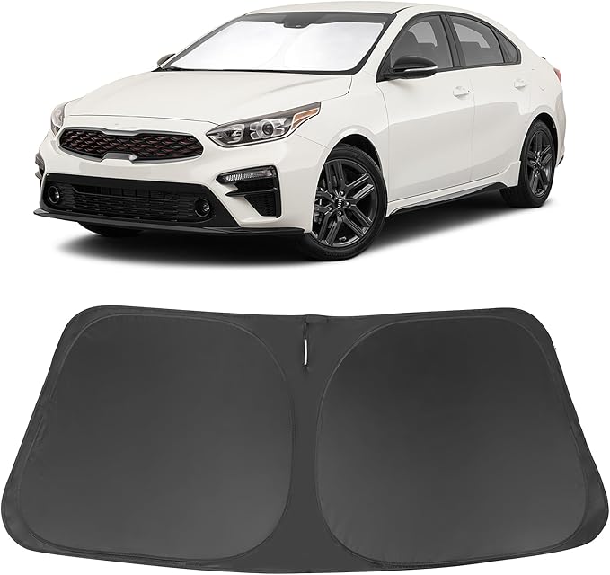 Windshield Sun Shade Custom Fit for 2019-2023 Kia Forte Accessories Foldable Sunshade Sun Blocker Protect Car from Sun Rays & Heat Damage Keep Car Cooler