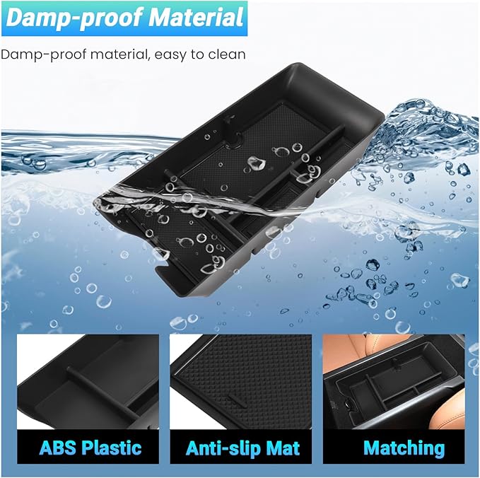 Sinminou Center Console Organizer Compatible with 2025-2026 Toyota Camry Accessories, Armrest Storage Box Glove Organizer Tray Secondary Insert with Coin and Sunglasses Holder