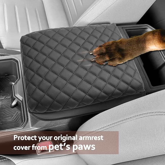 SKTU 2024 2025 2026 Tacoma Center Console Cover for 2024 2025 2026 Toyota Tacoma Armrest Cover Toyota Tacoma 2024 2025 2026 Accessories Center Console Soft Cushion with Pockets