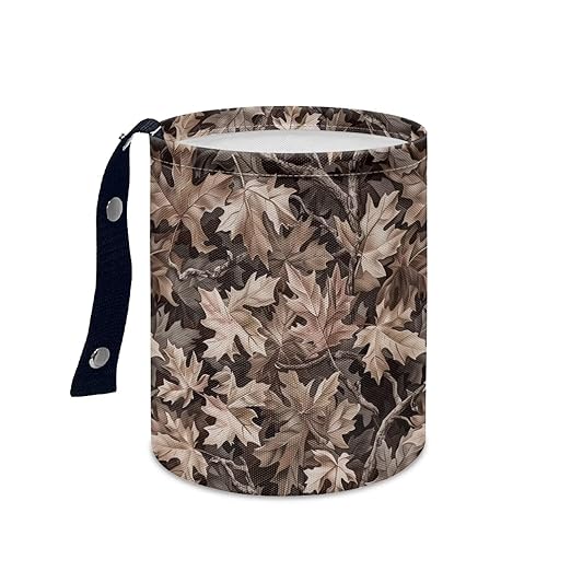Brosoneto Car Trash Can Camo Hunting Forest Collapsible Hanging Portable Dustbin Bin Waste Basket for Men Women Car Accessories Interior Small Trash Can for SUV Trucks