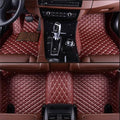 Custom Making Car Floor Mats for 96% Car Model Luxury Leather All Weather Waterproof Anti-Skid Full Coverage Liners (Wine red)